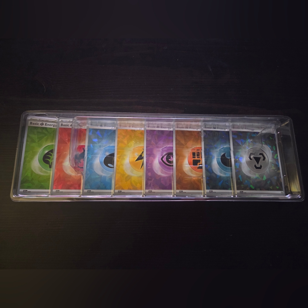 Pokemon Holo (Cracked Ice) Set of 8 Basic Energy Trading Cards (see desc)